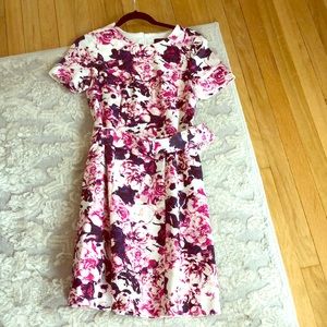 Limited Size 0 Belted Floral Dress